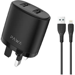 شارژر دیواری پاوا مدل Dual USB Port 2.4A به همراه کابل لایتنینگ