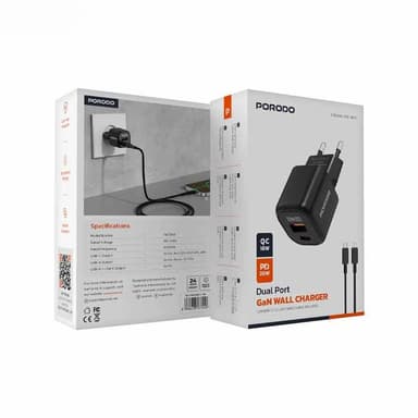 شارژر دیواری 20 وات پرودو مدل PD-FWCH060 همراه کابل تایپ سی به لایتنینگ
